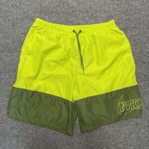 Nike Swim Men's Split Packable 9 Inch Volley Short Atomic Green Size XL